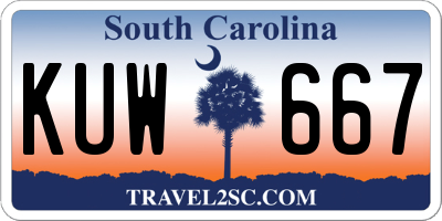 SC license plate KUW667