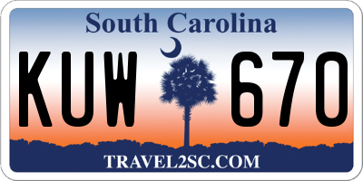 SC license plate KUW670