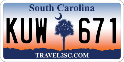 SC license plate KUW671