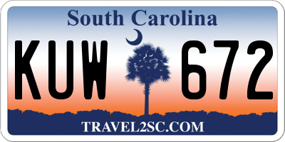 SC license plate KUW672