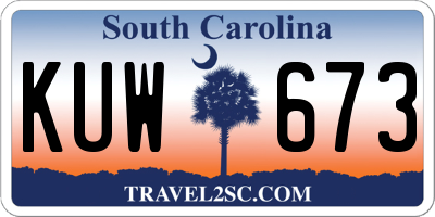SC license plate KUW673