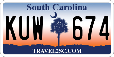 SC license plate KUW674