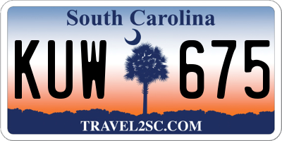 SC license plate KUW675