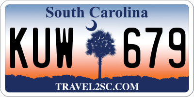 SC license plate KUW679