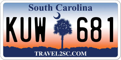SC license plate KUW681
