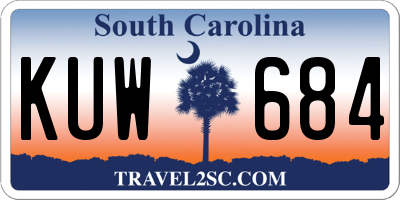 SC license plate KUW684