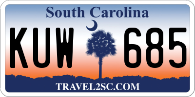 SC license plate KUW685