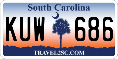 SC license plate KUW686