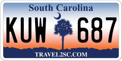 SC license plate KUW687