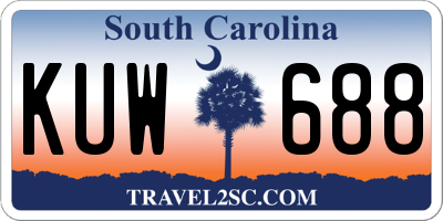 SC license plate KUW688