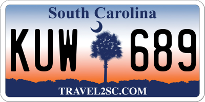SC license plate KUW689
