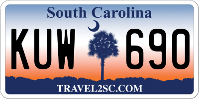 SC license plate KUW690