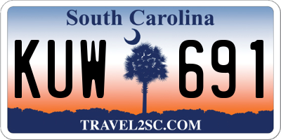 SC license plate KUW691