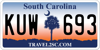 SC license plate KUW693