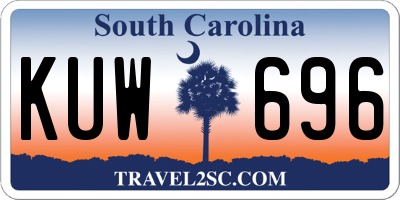 SC license plate KUW696