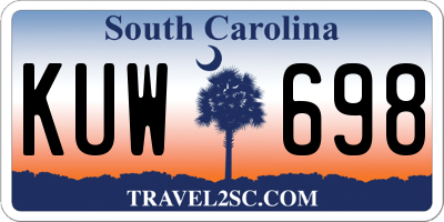 SC license plate KUW698