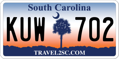 SC license plate KUW702