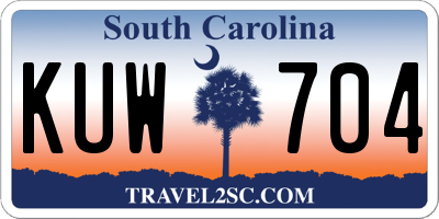 SC license plate KUW704
