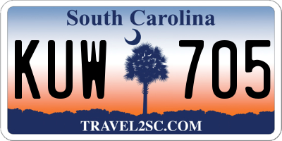 SC license plate KUW705