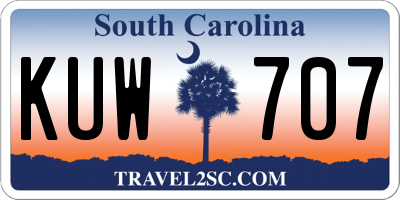 SC license plate KUW707
