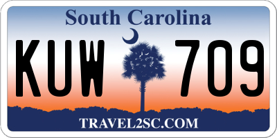 SC license plate KUW709