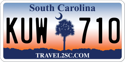 SC license plate KUW710