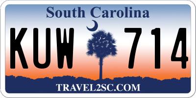 SC license plate KUW714