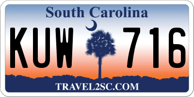 SC license plate KUW716
