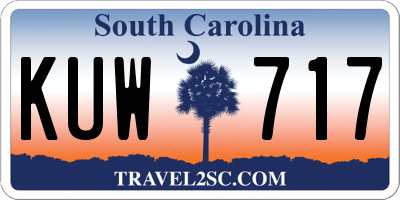 SC license plate KUW717