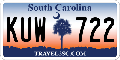 SC license plate KUW722