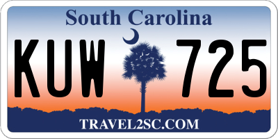SC license plate KUW725