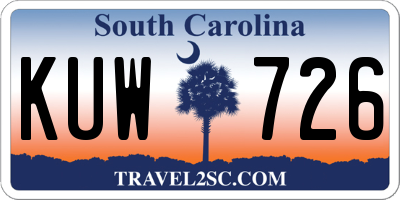 SC license plate KUW726