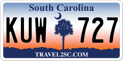 SC license plate KUW727
