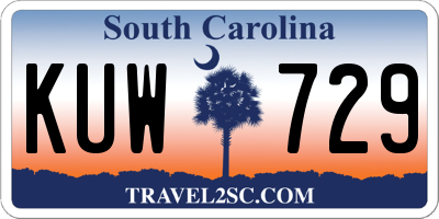 SC license plate KUW729
