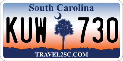 SC license plate KUW730