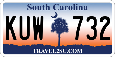 SC license plate KUW732