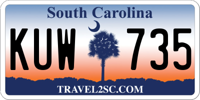 SC license plate KUW735