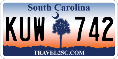 SC license plate KUW742