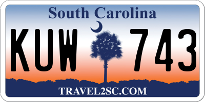SC license plate KUW743