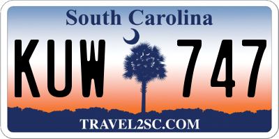 SC license plate KUW747