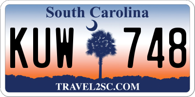 SC license plate KUW748