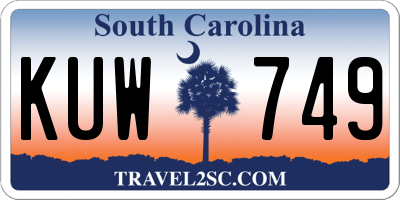 SC license plate KUW749