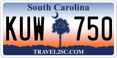 SC license plate KUW750