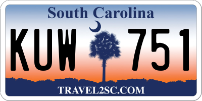 SC license plate KUW751