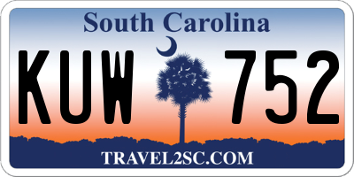 SC license plate KUW752