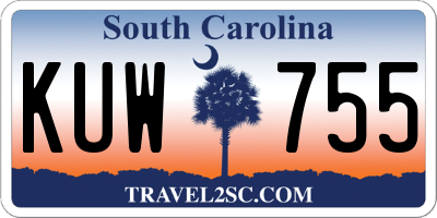 SC license plate KUW755