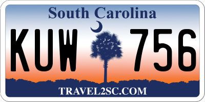 SC license plate KUW756