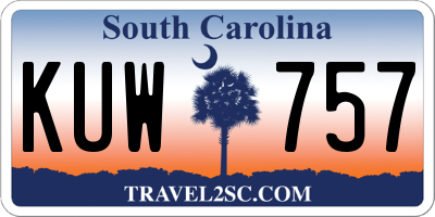 SC license plate KUW757