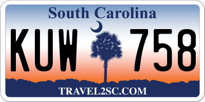 SC license plate KUW758