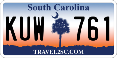 SC license plate KUW761